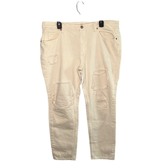 BDG Urban Outfitters Slim Boyfriend Khaki Distressed Skinny Jeans Women's Sz 32W - Picture 1 of 12